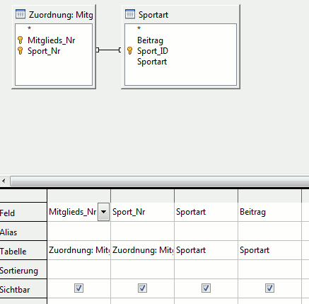 Abfrage für das Unterformular