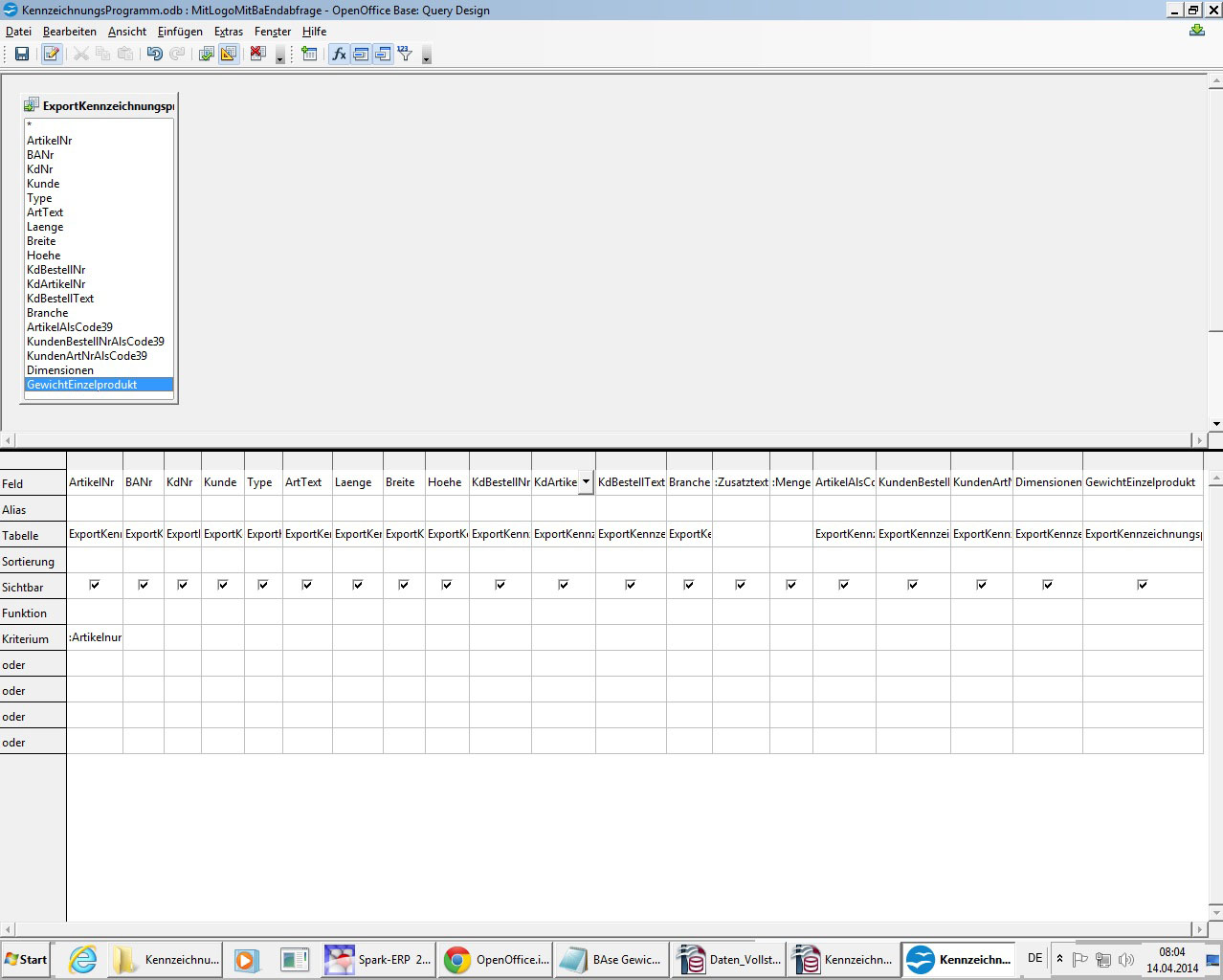 Screenshot1 Abfrageübersicht