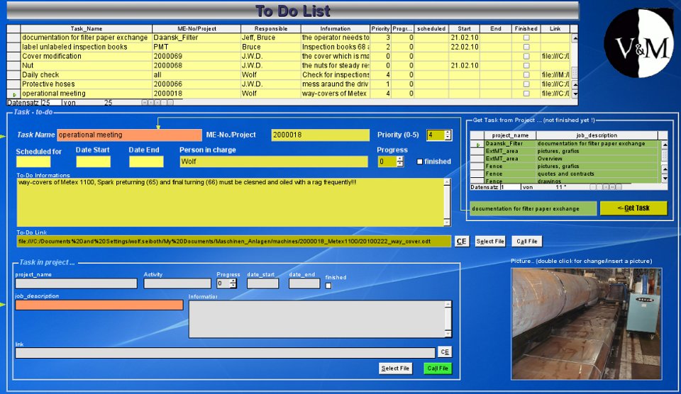 Screen-shot von Datenbankformular mit Bildfeld unten rechts.