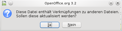 Dialog zu Verknüpfungen zu anderen Dateien