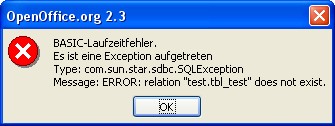 Fehlermeldung